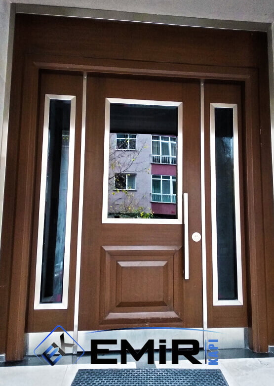 EBK-008 Avcılar Bina Kapısı Apartman Giriş Kapısı Modelleri İndirimli Kompozit Bina Kapısı Çelik Kapı