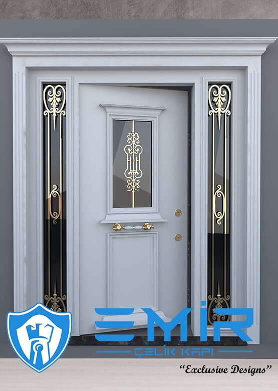 Beyaz Villa Kapısı Modelleri Evk-032