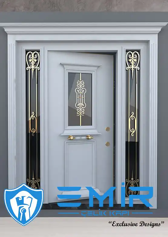 Beyaz Villa Kapısı Modelleri Evk-032