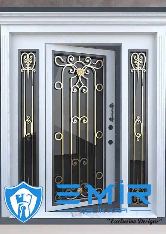 Villa Kapısı Modelleri Dış Mekan Çelik Kapı Evk-047