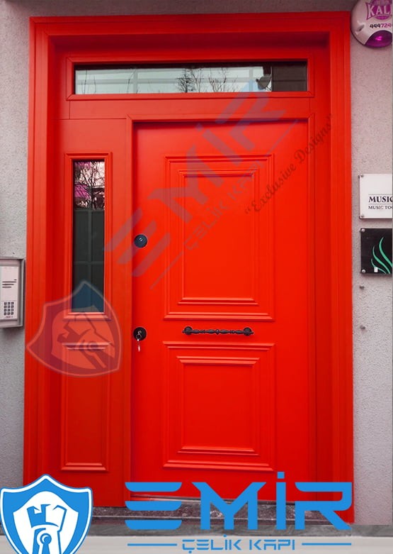 Kırmızı Dış Kapı Villa Kapısı Çelik Kapı