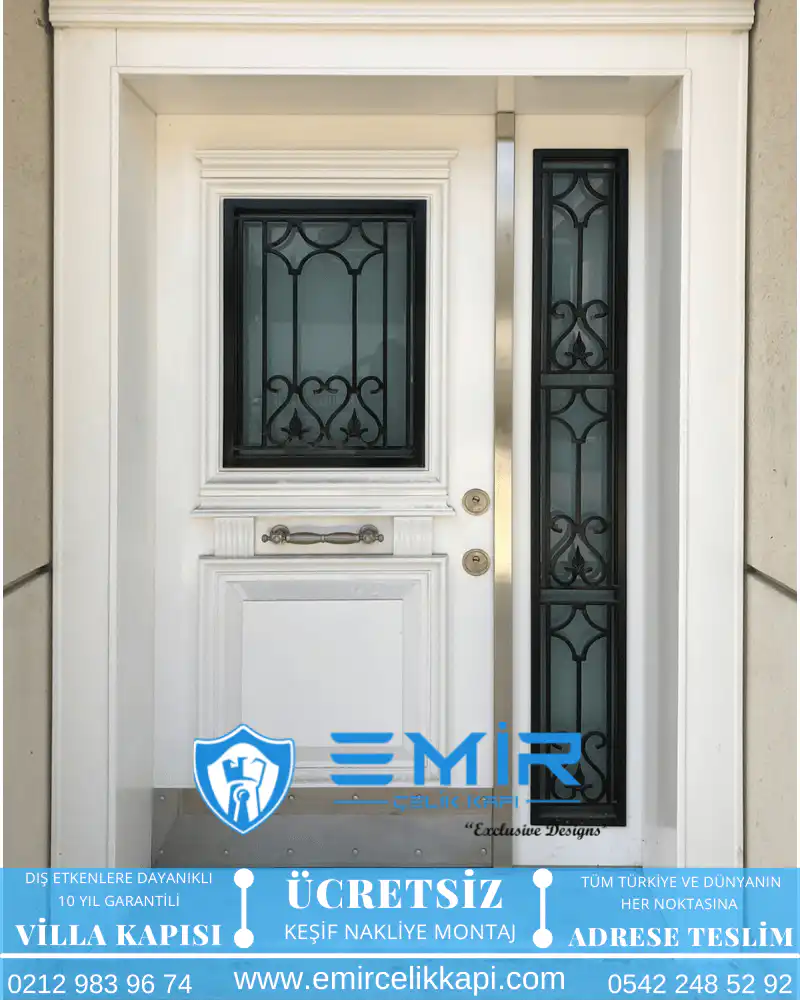 Villa Kapısı Modelleri 349 1 Emir Çelik Kapı Villa Kapısı Modelleri 349 - Modern Ahşap Görünümlü Çelik Villa Giriş Kapısı