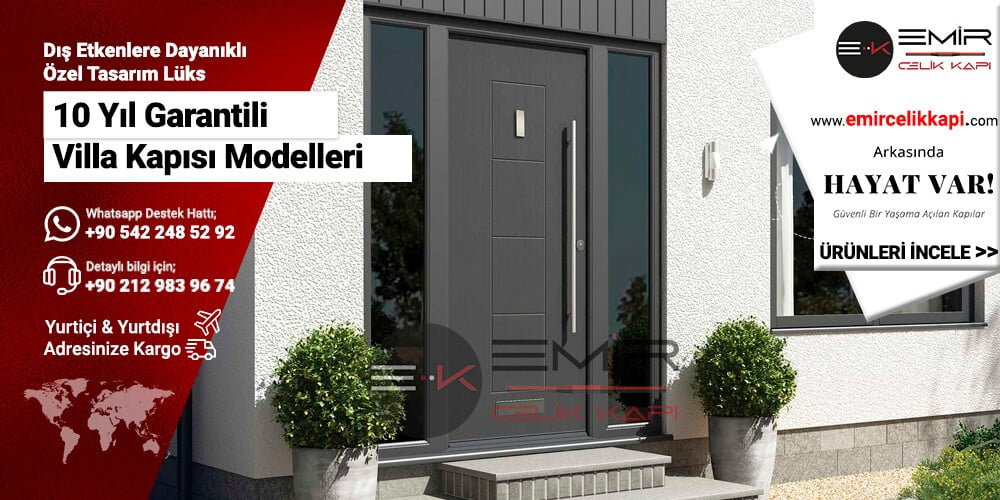 Emir Çelik Kapı Villa Kapısı Modelleri Kompakt Lamine Villa Giriş Kapıları Dış Etkenlere Dayanıklı
