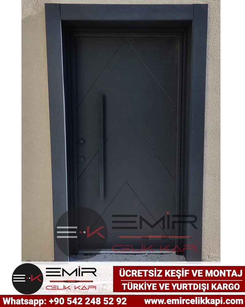 Antrasit Modern Klasik Çelik Kapı Özel Üretim İstanbul Çelik Kapı Modelleri Çelik Kapı Fiyatları Emir Çelik Kapı