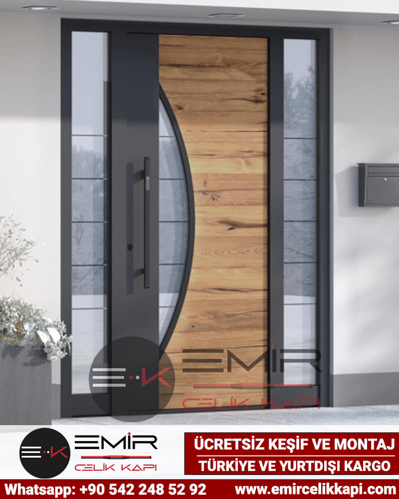 Ahşap Görünümlü Kompozit Villa Kapısı Modelleri Fiyatları