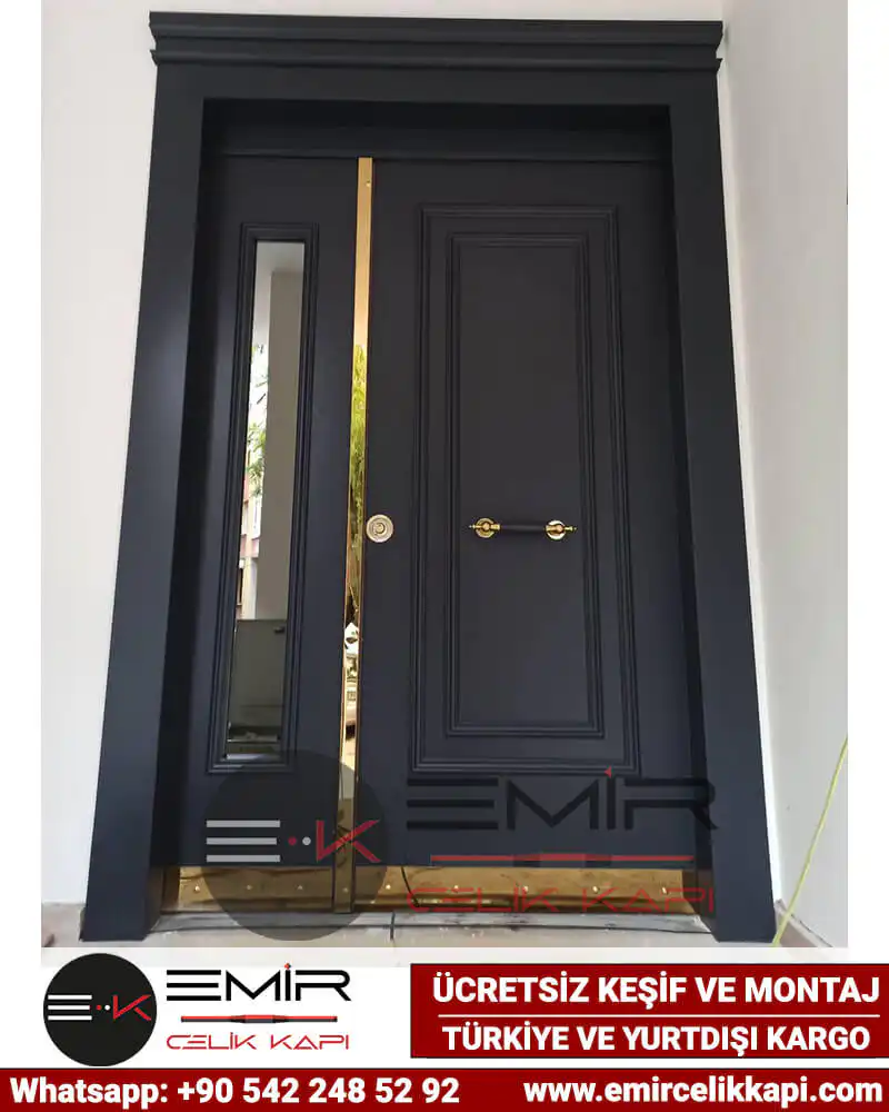 Ahşap Kaplama Çelik Villa Kapısı 577 - Modern Ve Güvenli Villa Giriş Kapısı