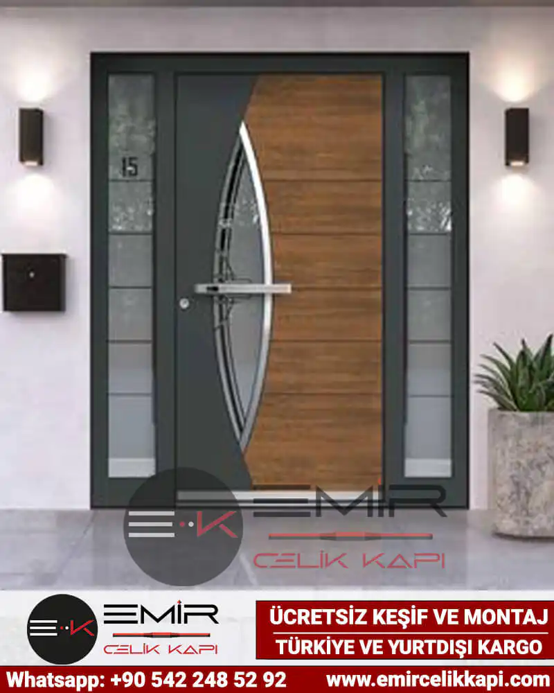 Ahşap Detaylı Kompozit Camlı Villa Kapısı 584 1 Ahşap Detaylı Kompozit Camlı Villa Kapısı 584