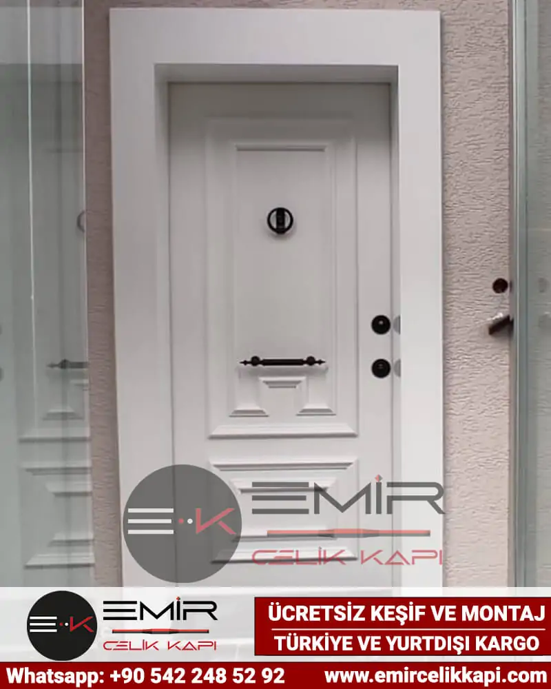 Klasik Beyaz Çelik Kapı Modelleri Çelik Kapı Fiyatları (2)