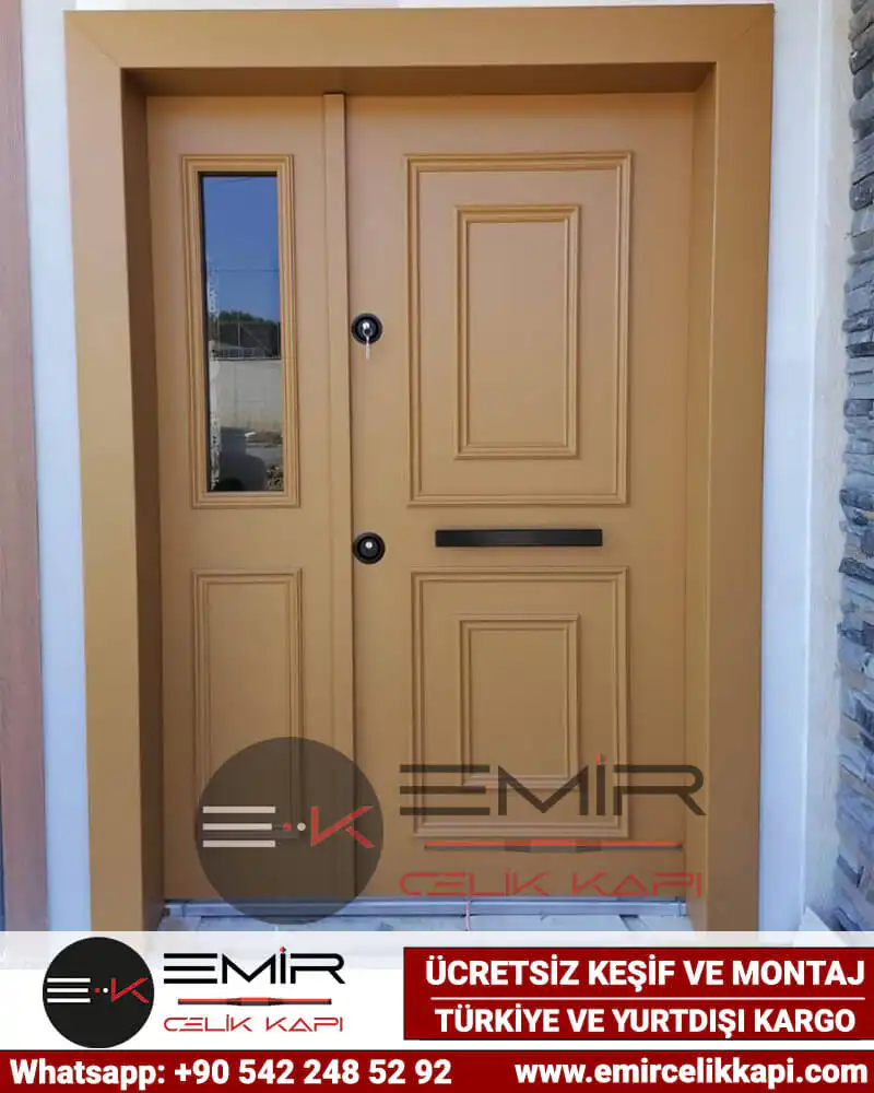 Villa Kapısı Modelleri Fiyatları 611 - Estetik Ve Güvenli Villa Kapısı Villa Kapısı Modelleri Fiyatları 611 - Sarı Renk Lüks Villa Giriş Kapısı