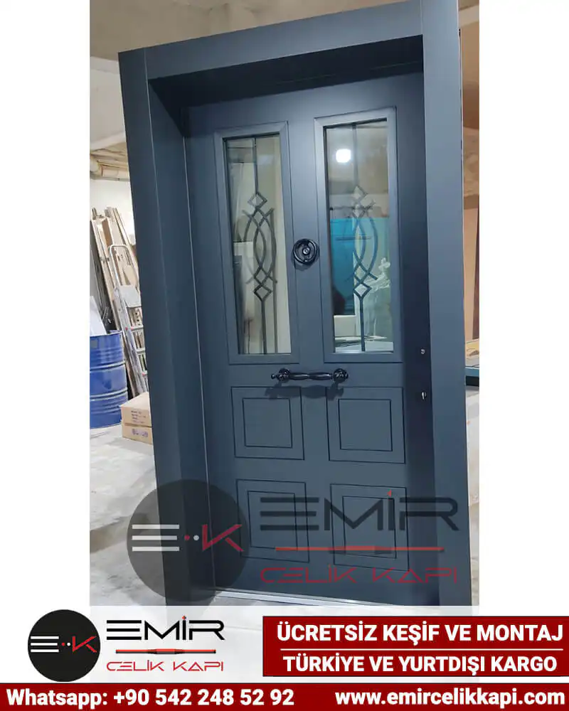 Villa Kapısı Modelleri Fiyatları 612 1 Tek Kanat Antrasit Gri Villa Kapısı Modelleri 612