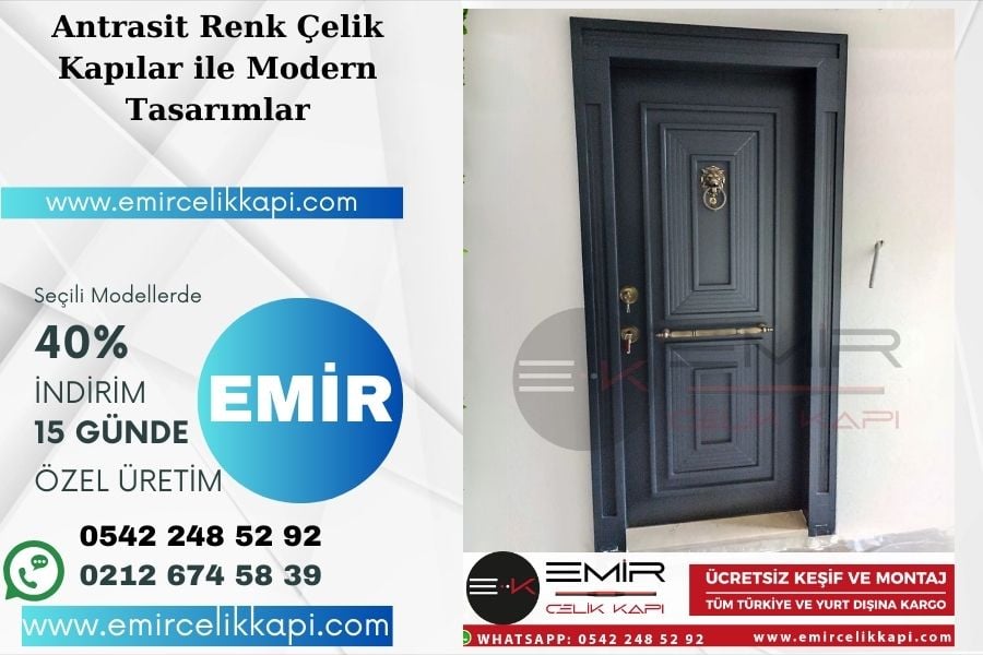 Antrasit Renk Çelik Kapılar Ile Modern Tasarımlar 1 9 1