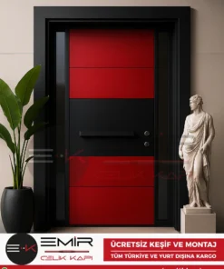 Lamine-Kirmizi-Siyah-Celik-Kapi