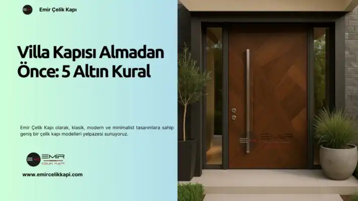 Villa Kapısı Almadan Önce: 5 Altın Kural