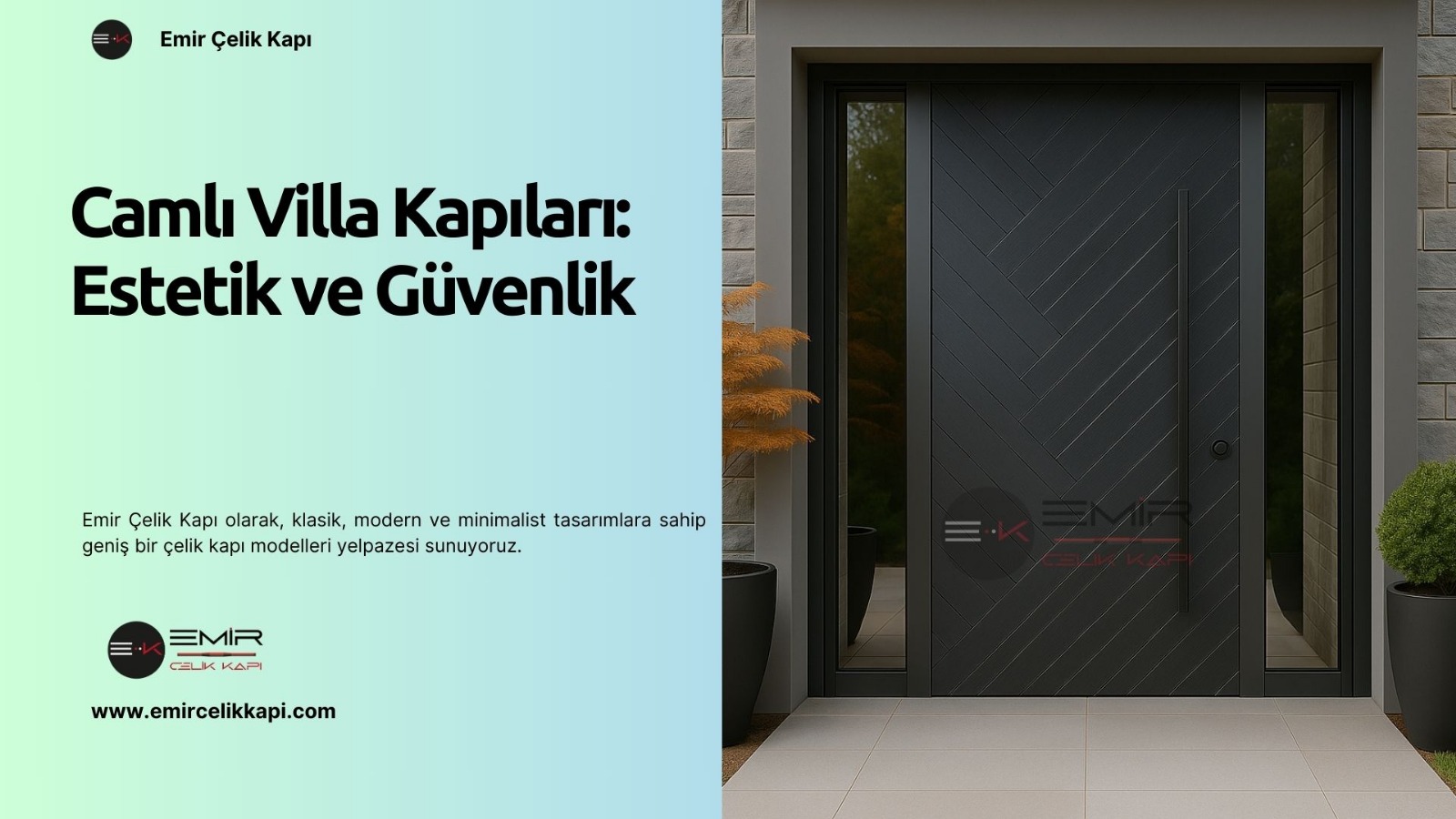 Modern Camlı Villa Kapısı Tasarımı