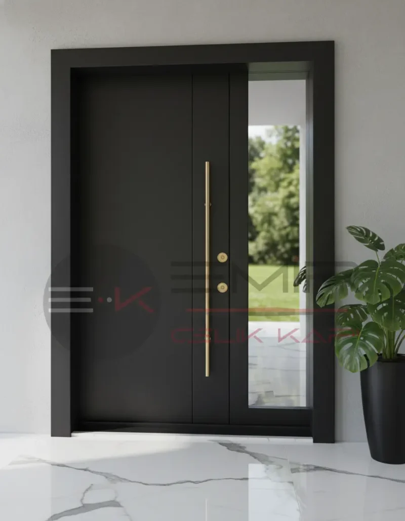 Siyah Ledli Villa Kapisi Compact Erling Siyah 1