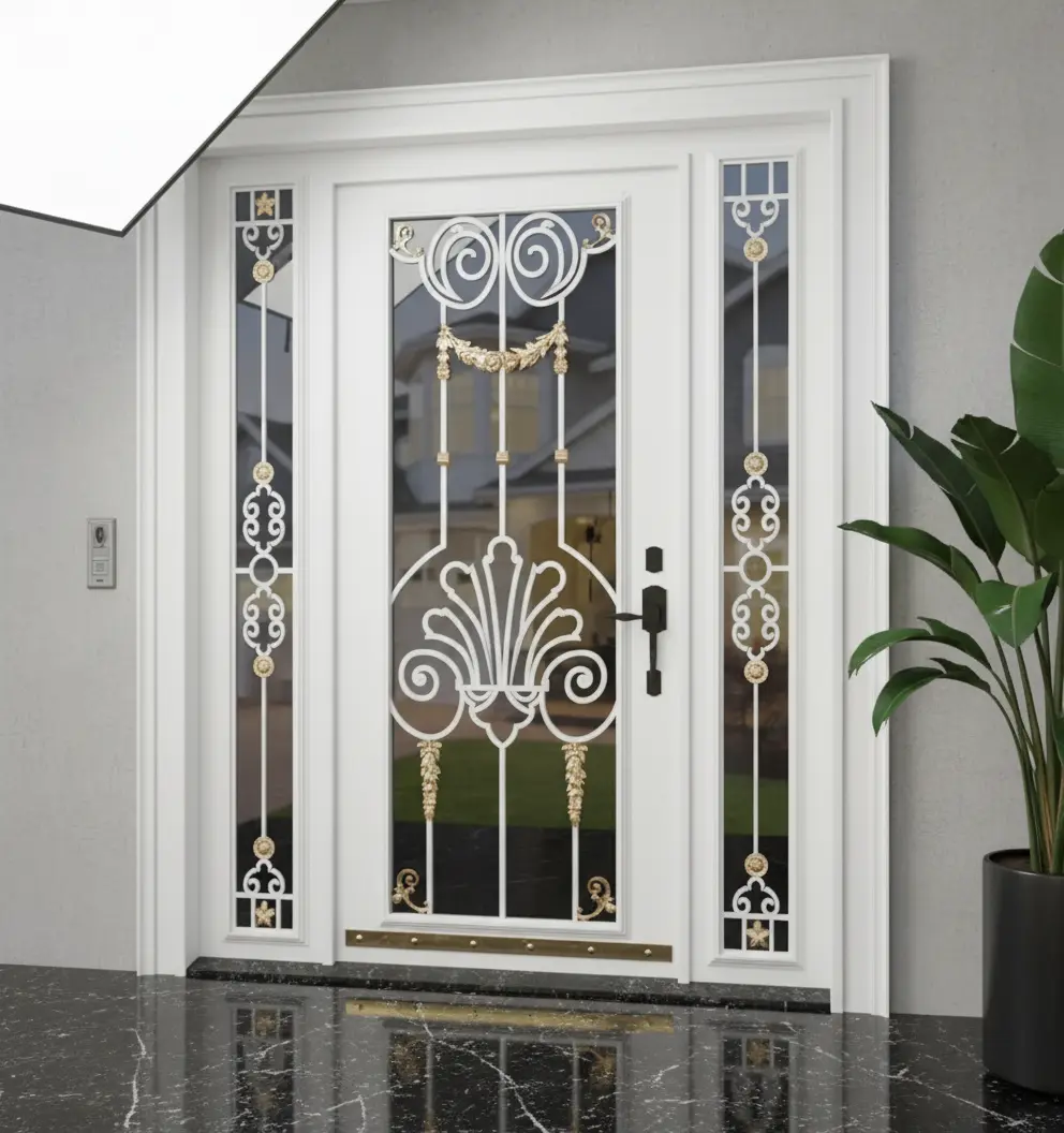 Ahsap-Detayli-Ferforjeli-Camli-Villa-Kapisi-586-Beyaz Ahsap-Detayli-Ferforjeli-Camli-Villa-Kapisi-586-Beyaz