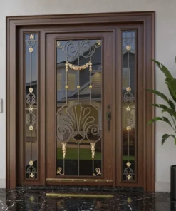 Ahşap Detaylı Ferforjeli Camlı Villa Kapısı 586 5 Ahsap Detayli Ferforjeli Camli Villa Kapisi 586 Ceviz