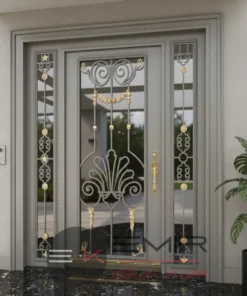 Ahşap Detaylı Ferforjeli Camlı Villa Kapısı 586 4 Ahsap Detayli Ferforjeli Camli Villa Kapisi 586 Gri