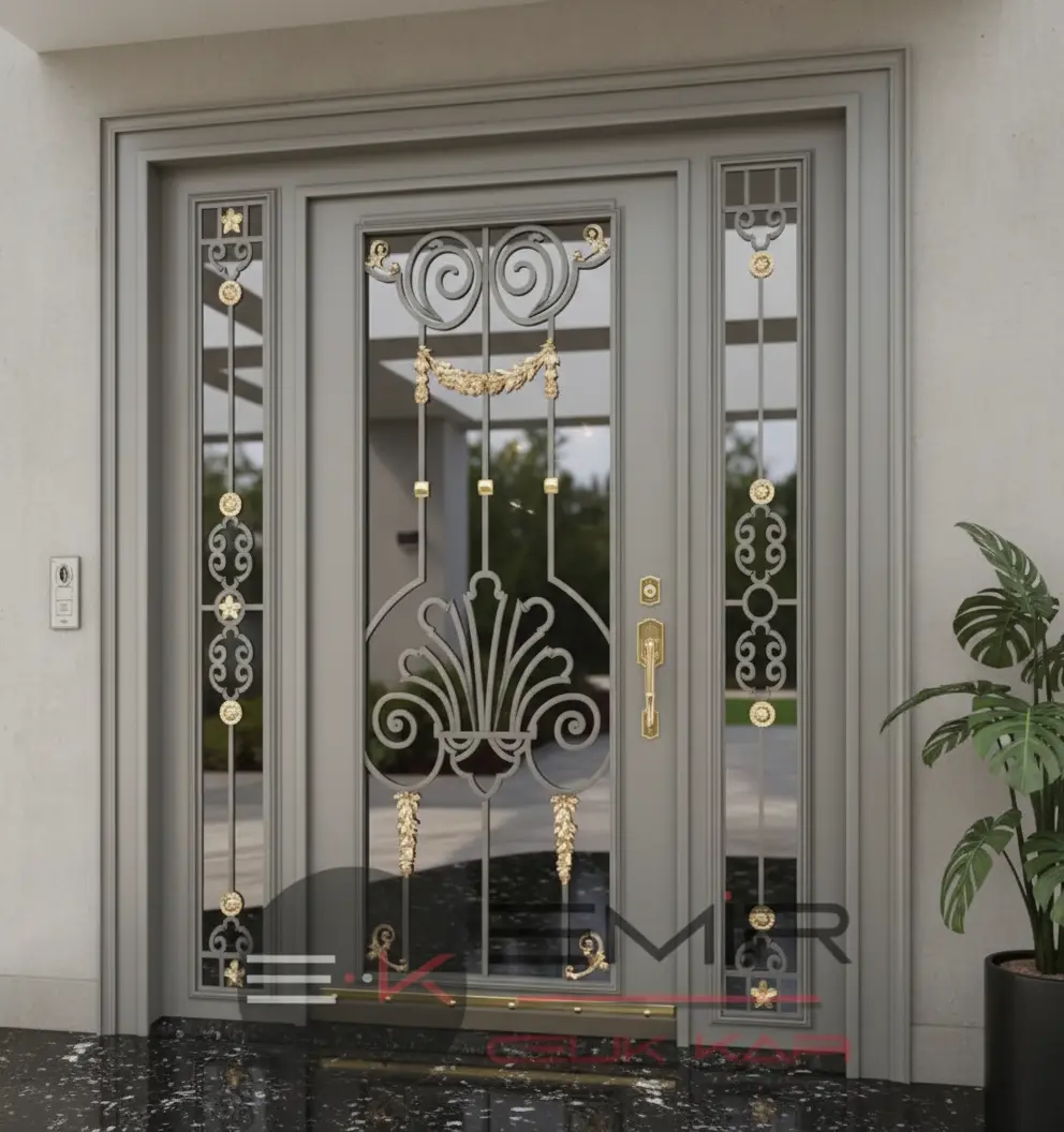 Ahsap-Detayli-Ferforjeli-Camli-Villa-Kapisi-586-Gri Ahsap-Detayli-Ferforjeli-Camli-Villa-Kapisi-586-Gri