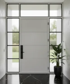 Ahsap Kaplama Camli Villa Kapisi 588 Beyaz