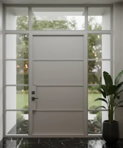 Ahsap Kaplama Camli Villa Kapisi 588 Gri