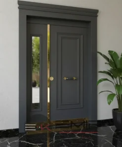 Ahsap Kaplama Celik Villa Kapisi 577 Gri