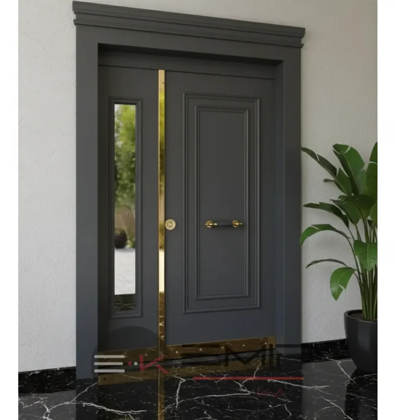 Ahşap Kaplama Çelik Villa Kapısı 577 4 Ahsap Kaplama Celik Villa Kapisi 577 Gri