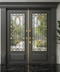 Ahsap Kaplama Celik Villa Kapisi 578 Gri