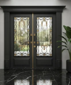 Ahsap Kaplama Celik Villa Kapisi 578 Siyah