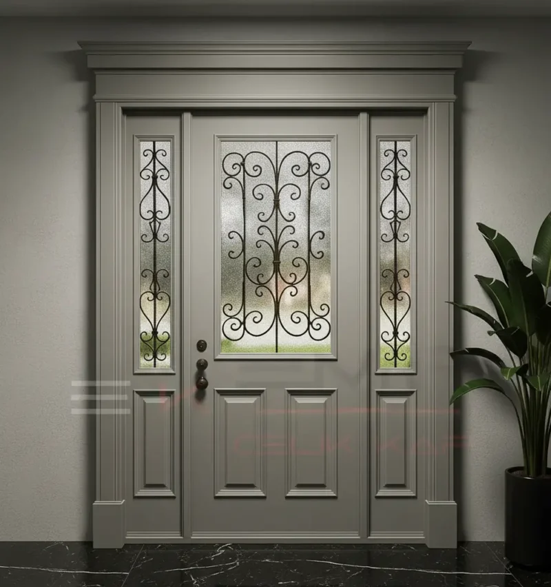 Ahşap Villa Kapısı Dolores 4 Ahsap Villa Kapisi Dolores Gri