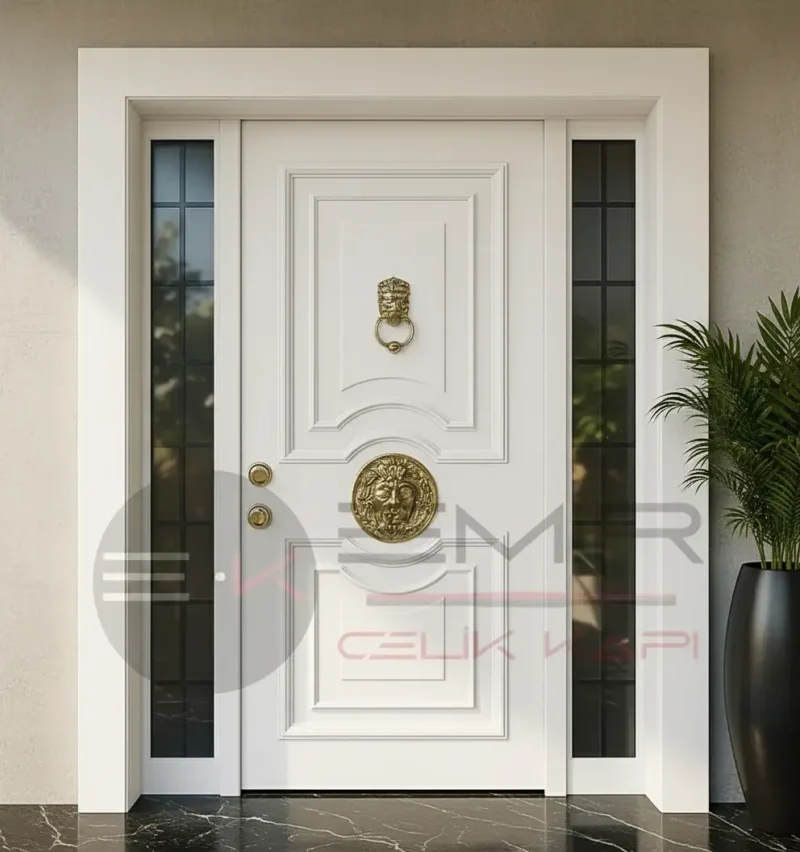 Ahşap Villa Kapısı Rosa 1 Ahsap Villa Kapisi Rosa Beyaz