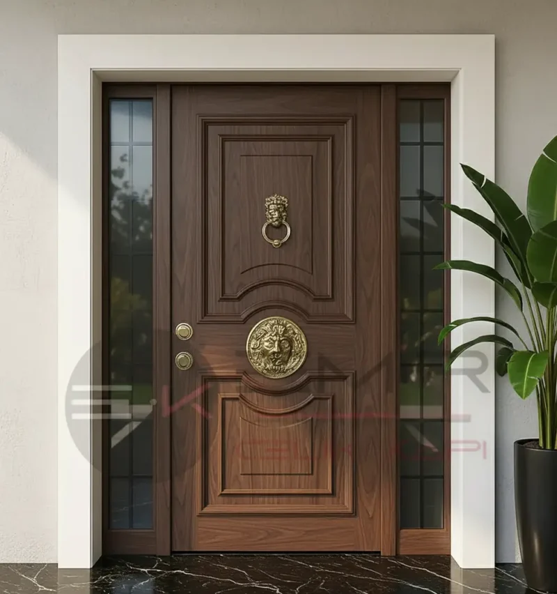 Ahşap Villa Kapısı Rosa 5 Ahsap Villa Kapisi Rosa Ceviz