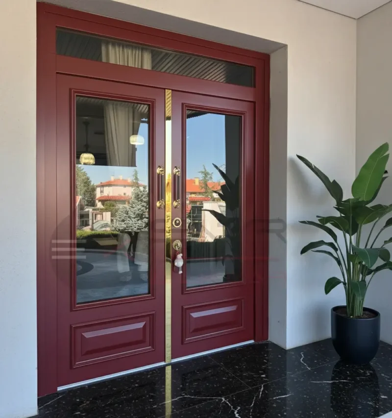 Antrasit Villa Kapısı Kemerburgaz 3 Antrasit Villa Kapisi Kemerburgaz Kirmizi