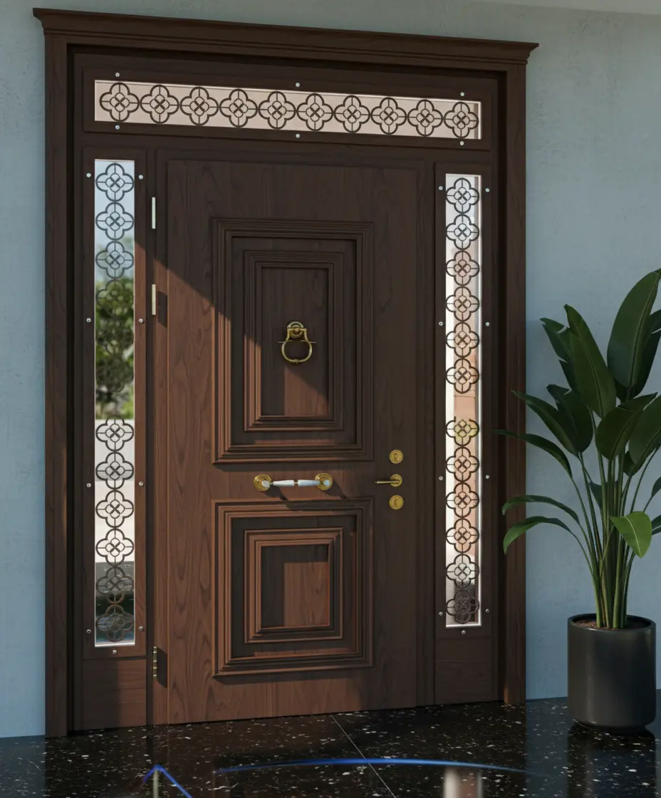 Baku-Villa-Kapisi-Modelleri-Villa-Giris-Kapisi-Fiyatlari-Evk-057-Ceviz Baku-Villa-Kapisi-Modelleri-Villa-Giris-Kapisi-Fiyatlari-Evk-057-Ceviz