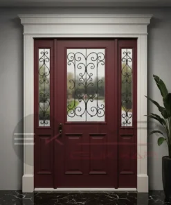 Beyaz Villa Kapisi Emilia Kirmizi