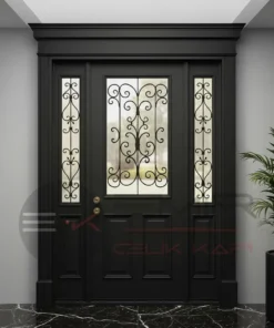 Beyaz Villa Kapisi Emilia Siyah