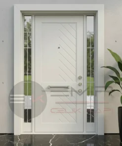 Beyaz Villa Kapisi New Maze Gri
