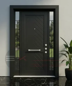 Beyaz Villa Kapisi New Maze Siyah