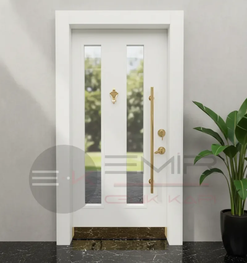 Camlı Kompozit Villa Kapısı Kocaeli 1 Camli Kompozit Villa Kapisi Kocaeli Beyaz
