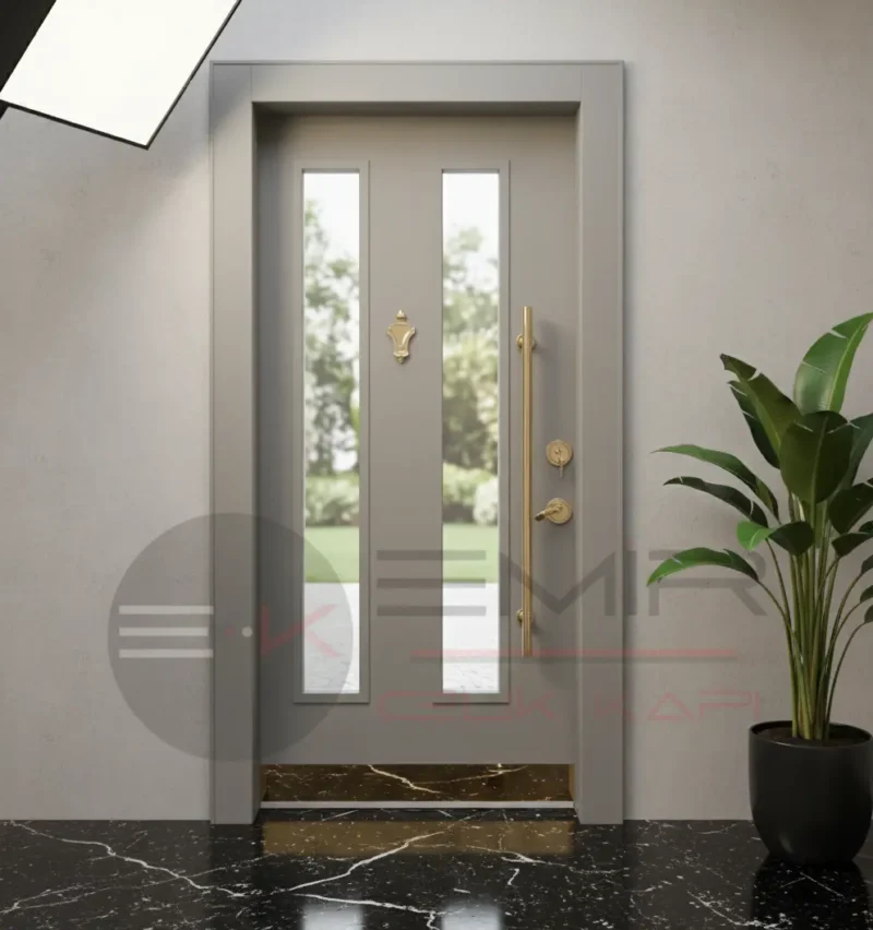 Camlı Kompozit Villa Kapısı Kocaeli 4 Camli Kompozit Villa Kapisi Kocaeli Gri