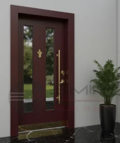 Camli Kompozit Villa Kapisi Kocaeli Kirmizi