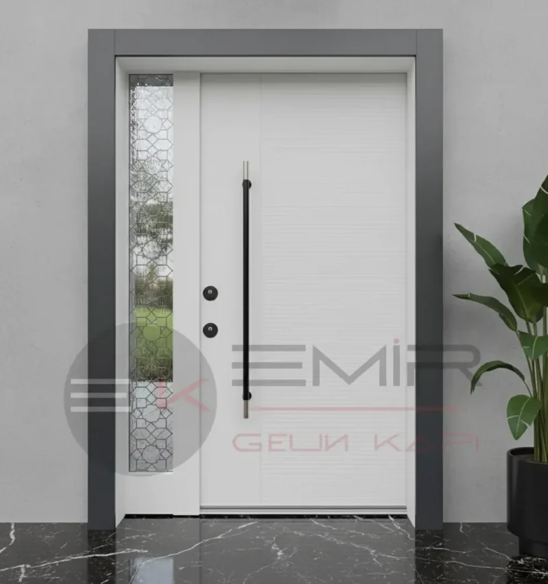 Çizgi Desenli Villa Kapısı Çanakkale 1 Cizgi Desenli Villa Kapisi Canakkale Beyaz