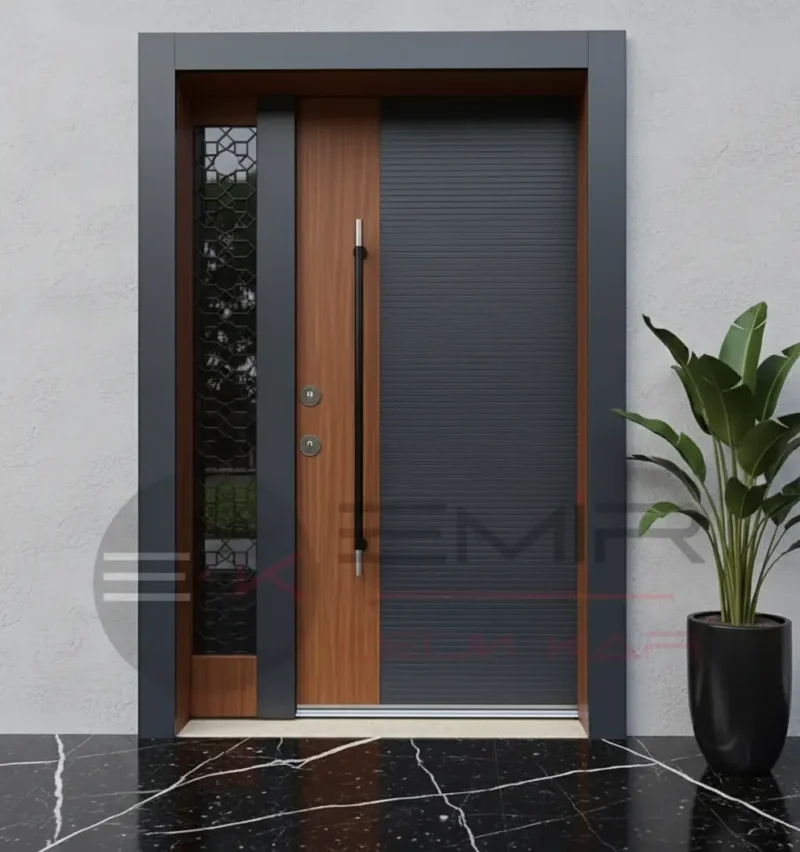 Çizgi Desenli Villa Kapısı Çanakkale 5 Cizgi Desenli Villa Kapisi Canakkale Ceviz