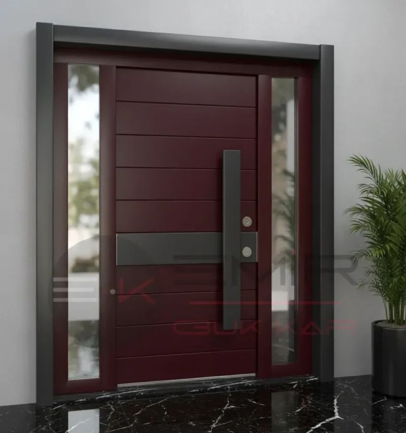 Dış Etkenlere Dayanıklı Villa Kapısı Space 3 Dis Etkenlere Dayanikli Villa Kapisi Space Kirmizi