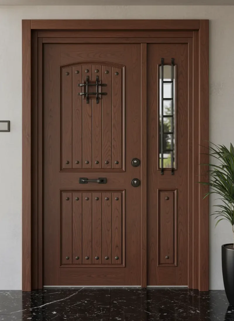 Doğal Ahşap Villa Kapısı Çelik Kapı Evk-119 5 Dogal Ahsap Villa Kapisi Celik Kapi Evk 119 Ceviz