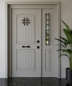 Dogal Ahsap Villa Kapisi Celik Kapi Evk 119 Gri