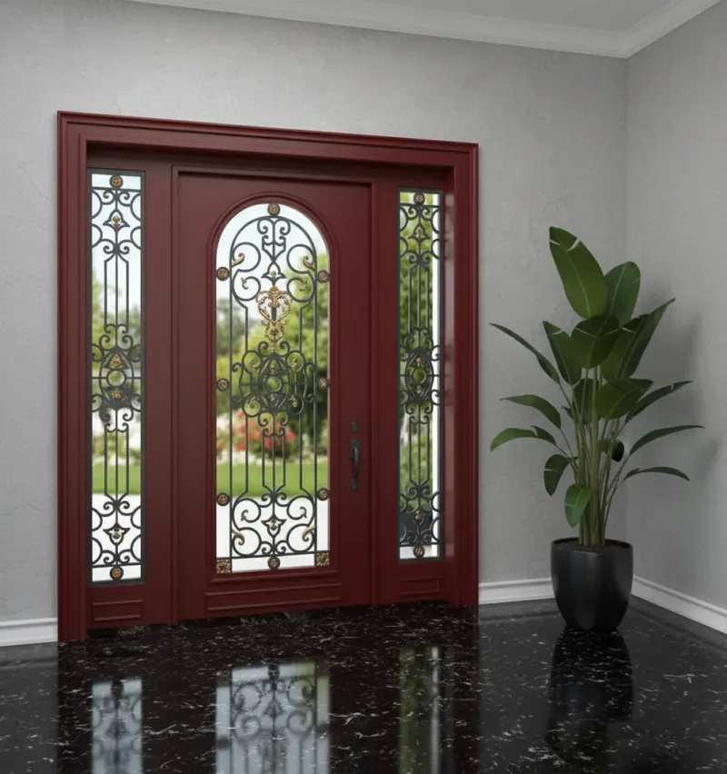 Ferforje Kapı Villa Kapısı 1045 3 Ferforje Kapi Villa Kapisi 1045 Kirmizi