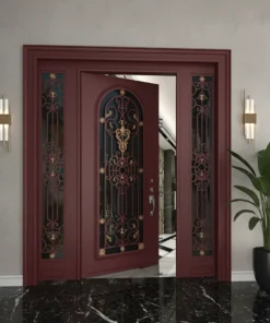 Ferforje Kapi Villa Kapisi 1049 Kirmizi