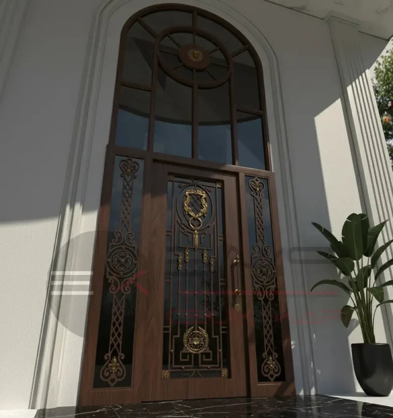 Ferforje Villa Kapisi Modelleri 1095 Ceviz