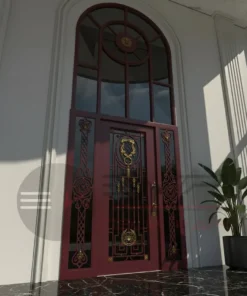 Ferforje Villa Kapisi Modelleri 1095 Kirmizi